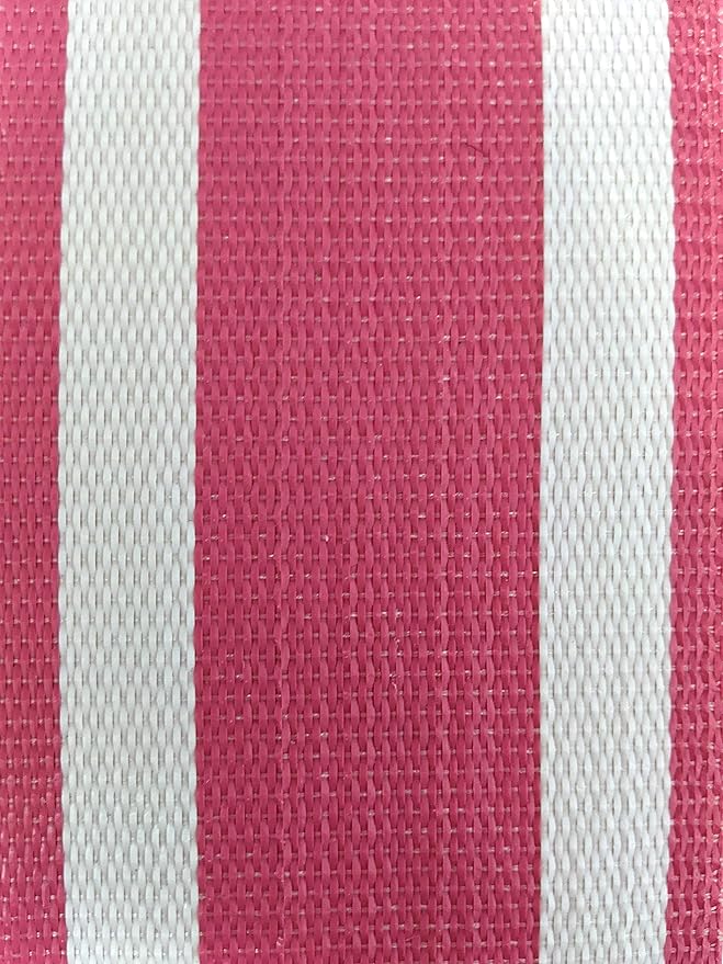 Lawn Chair USA Replacement Lawn Chair Webbing - Webbing for Lawn Chairs, Beach and Camping. UV-Resistant Webbing Strap Made with Durable Polypropylene (2 1/4" x 150', Pink and White Stripe)