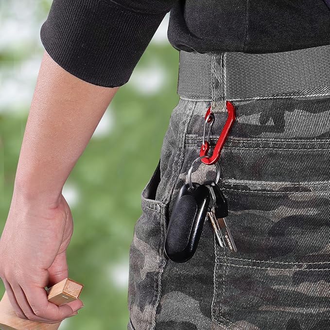 Mini Carabiner Clip Aluminum Lightweight D-Shape Spring for Keychain Climbing Fishing Hiking Outdoor