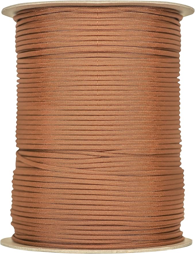 The Paracord Store | Type III 550 Paracord - 1000 FT Spool, Rust | Heavy Duty 7 Strand Tactical Paracord - USA Made Nylon Outdoor Parachute Cord for Camping, Fishing & More - Survival Cord
