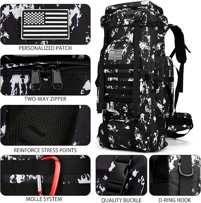 Hiking Backpack for Men 70L/100L Camping Backpack Military Rucksack Molle 3 Days Assault Pack for Climbing | Camping Backpack, 3 Days Assault Pack, for Climbing