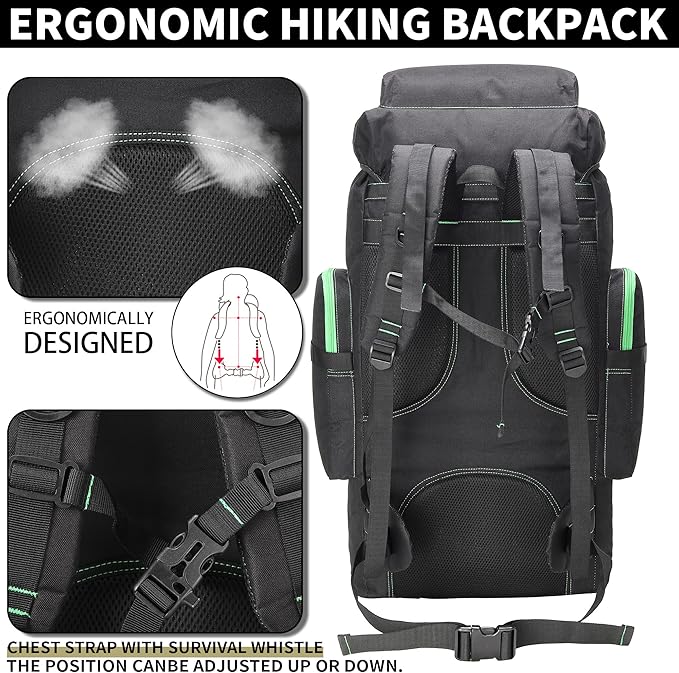Hiking Backpack for Men 70L/100L Camping Backpack Military Rucksack Molle 3 Days Assault Pack for Climbing | Camping Backpack, 3 Days Assault Pack, for Climbing