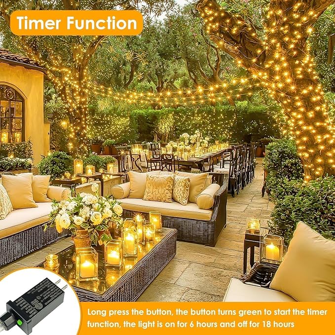 Warm White ⇋ Multicolor 66Ft 200LED Christmas Fairy Lights Plug in with Remote, Waterproof String Lights Outdoor Indoor 8 Modes with Timer, Twinkle Lights for Girl's Room Garden Christmas Decorations