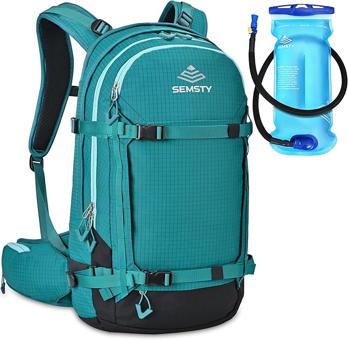 Ski and Snowboard Hydration Backpack, with 2L Water Reservoir and Insulated Harness, 30L Hydration Pack for Skiing, Hiking