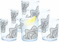 bzyoo BPA-Free Designed Dishwasher Safe 14 oz Plastic Tumbler Set which is Durable and Stackable Great For Parties, Anniversaries (6 PCS, Mandala Black)