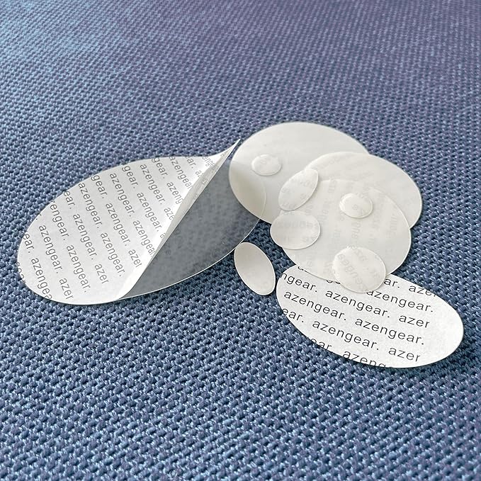 aZengear Repair Patches - Waterproof, Self-Adhesive, Tear-Cold-Heat-Resistant Polyester Fabric to Fix Down Jacket, Puffer, Snowsuit, Shoe, Tent, PVC, Clothing, Upholstery (Transparent)
