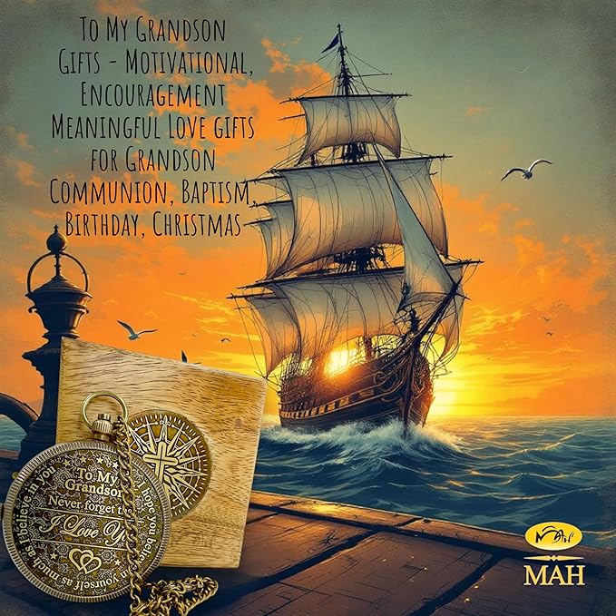 Brass Compass Gift to My Son Never Forget I Love You, Sentimental Keepsake from Mom Dad Grandparents, Inspirational Guidance Compass Gift for Son Graduation Birthday Baptism Confirmation Gift Idea