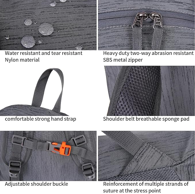 FENGDONG 35L Lightweight Foldable Waterproof Packable Travel Small Hiking Backpack Daypack for men women
