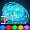 Minetom Color Changing Rope Lights Outdoor, 33FT 100 LED String Lights with Plug & Remote, Waterproof Christmas Light Outdoor Decoration, Twinkle LED Rope Light for Outside Indoor Bedroom,16 Colors