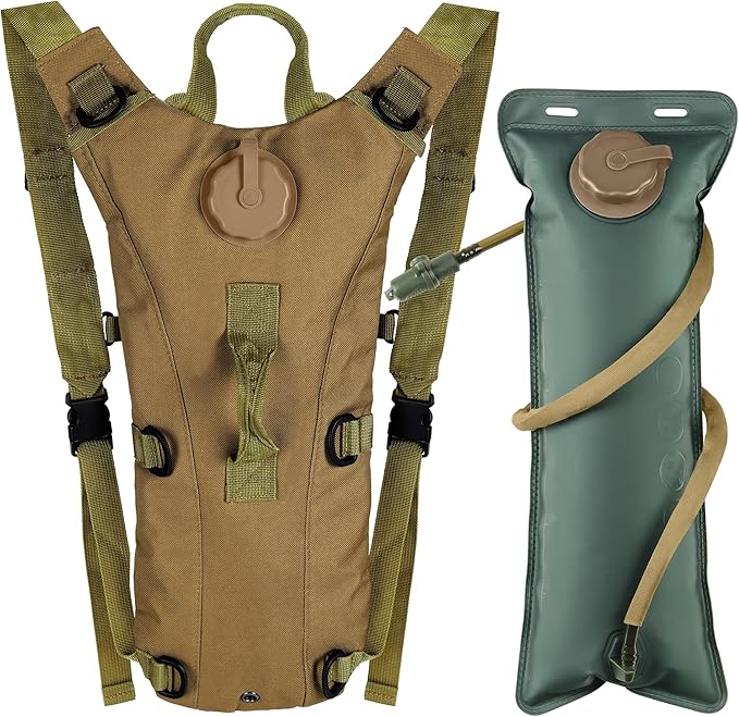 Tactical Hydration Pack Backpack with 3L Water Bladder for Men, Leakproof Military Rave Water Backpack for Running Hiking Cycling Jogging Festival