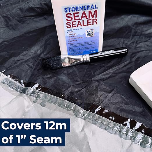 Stormseal Seam Sealer 100ml - Waterproof Seams on Tents and Pin Hole Leaks on Fabrics with Easy Brush Application