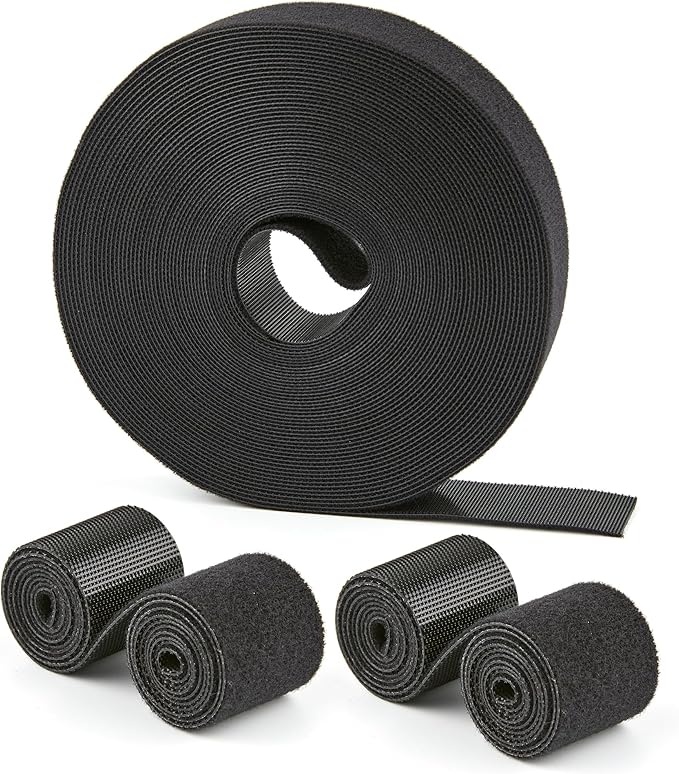 30 Ft x 1 inch Hook and Loop Roll, Reusable Fastening Cable Ties, Multi-Purpose Cable Management Wire Ties Cable Straps for Organizing Home, Office and Data Centers