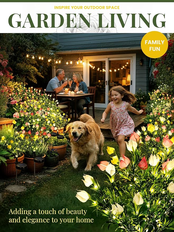 GIGALUMI Solar Garden Lights with Gardenias, 3 Pack LED Garden Decor Carefree Solar Flowers Outdoor Waterproof, Yard Decorations Outdoor, Allergy-Free Light up Flowers for Yard (1white+1yellow+1pink)