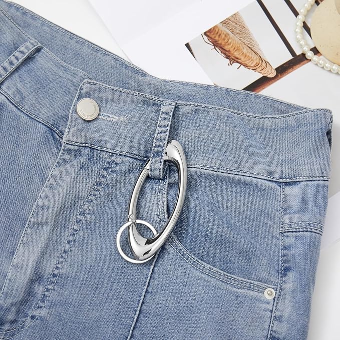 Y2K Cute Star Carabiner Keychain Cool Belt Loop Clip Starlight Heavy Duty Carabiner Clasp Snap Hook Holder Key Buckle