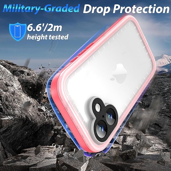 SPORTLINK for iPhone 17 Case - IP68 Waterproof Military Protective Full Body Heavy Duty Shockproof 360 Sealed Dustproof with Camera Screen Protector Phone Cover for iPhone 17 6.3" Pink