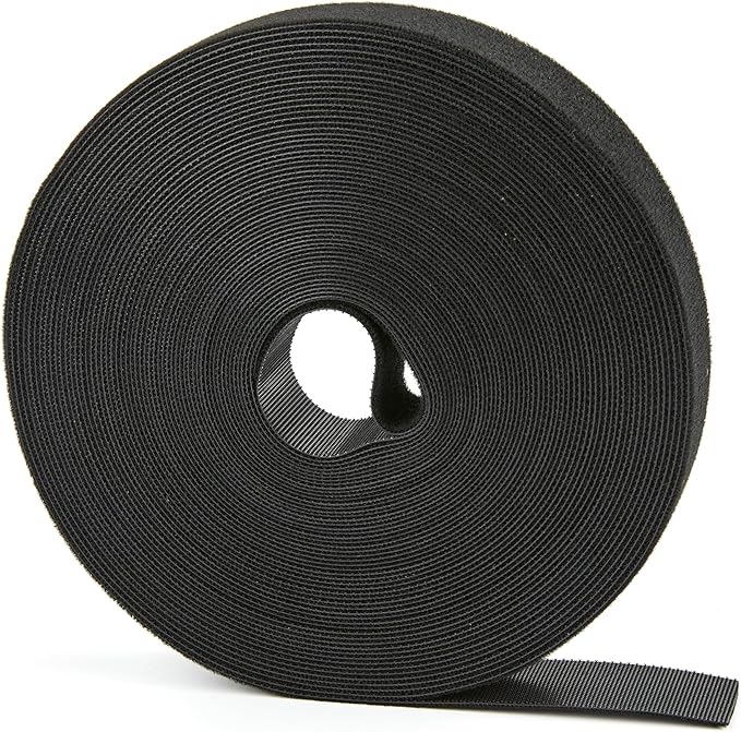 60 ft x 3/4 inch Hook and Loop Roll, Reusable Fastening Cable Ties, Multi-Purpose Cable Management Wire Ties Cable Straps for Organizing Home, Office and Data Centers