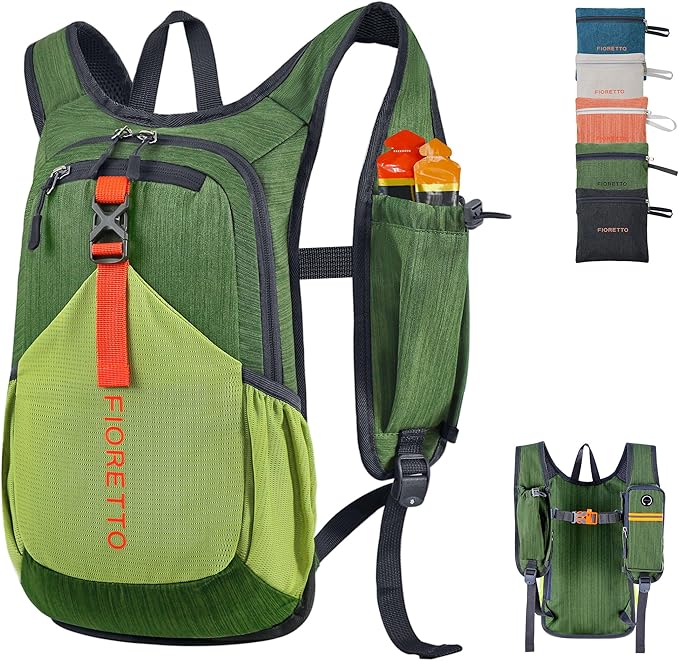FIORETTO 10L Lightweight Packable Hiking Backpack Small Foldable Daypack for Women Men Compact Travel Backpack for Camping & Outdoor, Green