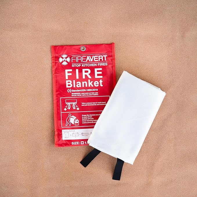 FireAvert Emergency Fire Blanket for Home and Kitchen – Fire Safety Blanket for Kitchen, Camping, Vehicles & More - 1 Pack