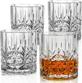 Bravario Unbreakable Plastic Whiskey Glasses | Shatterproof 100% Tritan Double Rocks | Dishwasher-Safe | BPA-free | Perfect for Outdoor Cocktail Bourbon | 13 oz, Set of 4