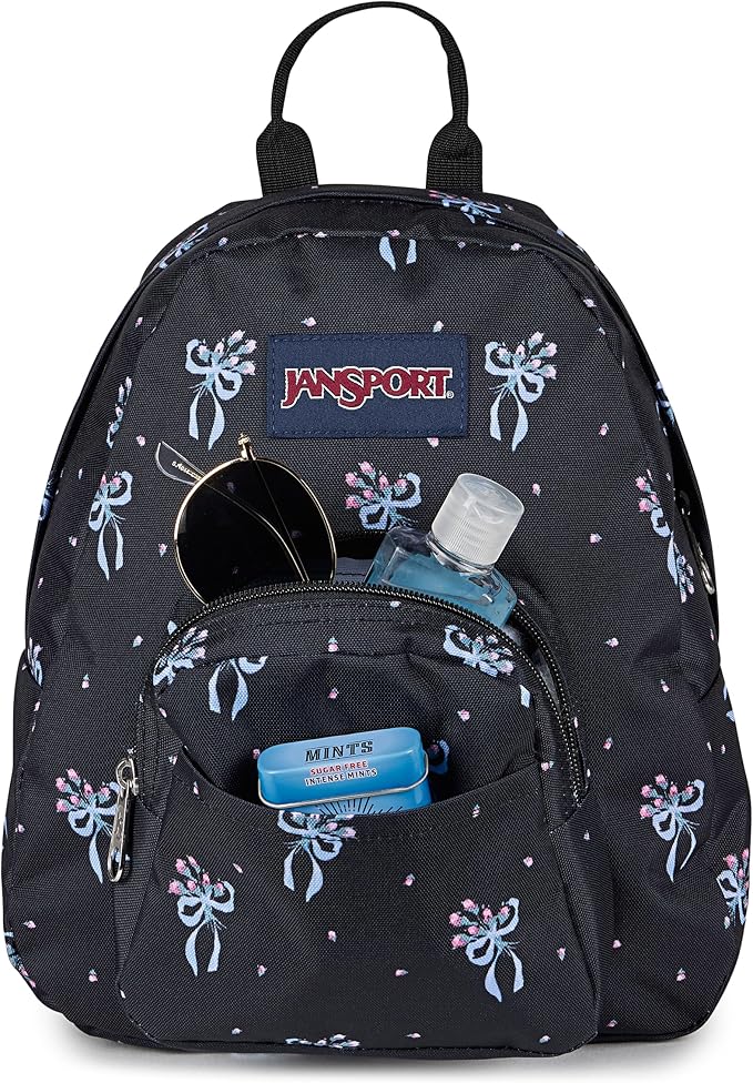 JanSport Half Pint Mini Backpack, 10.2 L - Durable Mini Bag Purse with Adjustable Shoulder Straps, Single Main Compartment, Zippered Stash Pocket, Pastel Petals