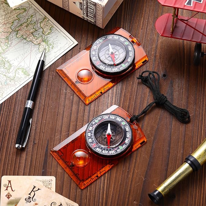 Geiserailie Orienteering Compass Bulk Navigation Map Reading Compass for Kids Hiking and Survival Outdoor Exploring, Party Favor Toy