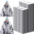 Kanayu 150 Pack 3 Size Safe Emergency Blankets Thermal Survival Space Blanket Large Silver Foil Emergency Gear for Outdoors Hiking Survival Marathons Retain Body Heat