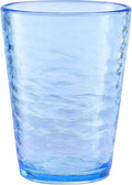 KLIFA- RIPPLE- 16 ounce, Set of 6, Acrylic Tumbler Drinking Glasses Cups, BPA-Free, Stackable Plastic Drinkware, Dishwasher Safe, Ocean Blue