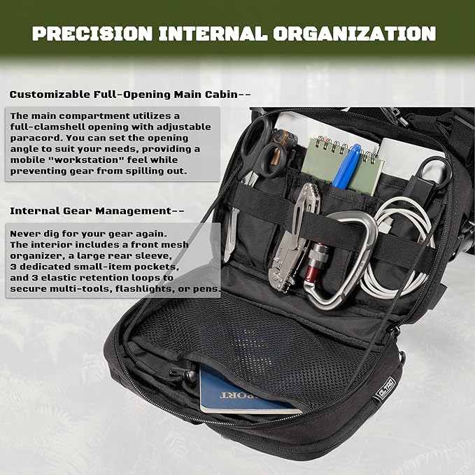 2-in-1 Hydration Backpack & Tactical Chest Pack with 2.5L Water Bladder, Modular Molle Hydration Vest, 500D Nylon Lightweight Running Water Bag for Gravel Cycling, MTB, Hiking, Enduro