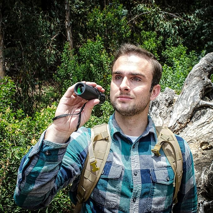 Barska Blackhawk Waterproof Monocular – Compact, Fogproof, Multi-Coated Optics, Slip-Resistant Grip for Birding, Hiking, Sports, Concerts & Outdoor Use