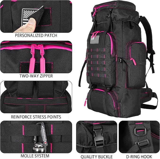 Hiking Backpack for Men 70L/100L Camping Backpack Military Rucksack Molle 3 Days Assault Pack for Climbing | Camping Backpack, 3 Days Assault Pack, for Climbing