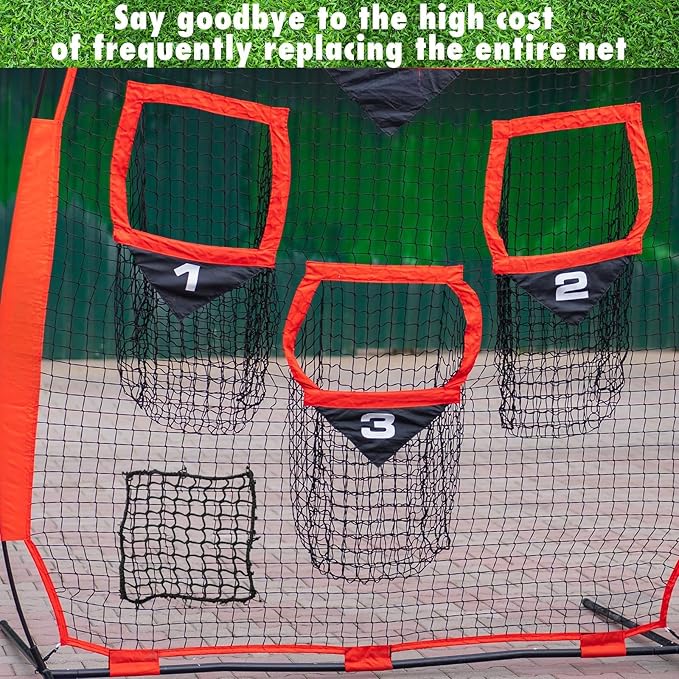 6 Pcs Universal Net Repair Kits with 100 Pcs Zip Ties Golf Goal Nylon Netting Hole Replacement Patch for Baseball Batting Cages Hockey Football
