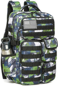 Wotony Tactical Backpack - Military waterproof backpack with multiple pockets and tactical gear for the outdoors (Green Leaf, 30L)
