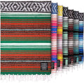 Hydration Nation Authentic Extra Large Mexican Blanket (70"x50") - Handwoven Yoga, Serape- Artisanal Falsa, Beach, Camping, Picnic, Outdoor - Storm Orange