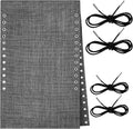 Queekay Chair Replacement Fabric with 4 Bungee Cord Lounge Chair Cloth Mesh Repair Kit for Patio Recliner Outdoor Lawn Pool(63 x 21 Inch,Black Grey)
