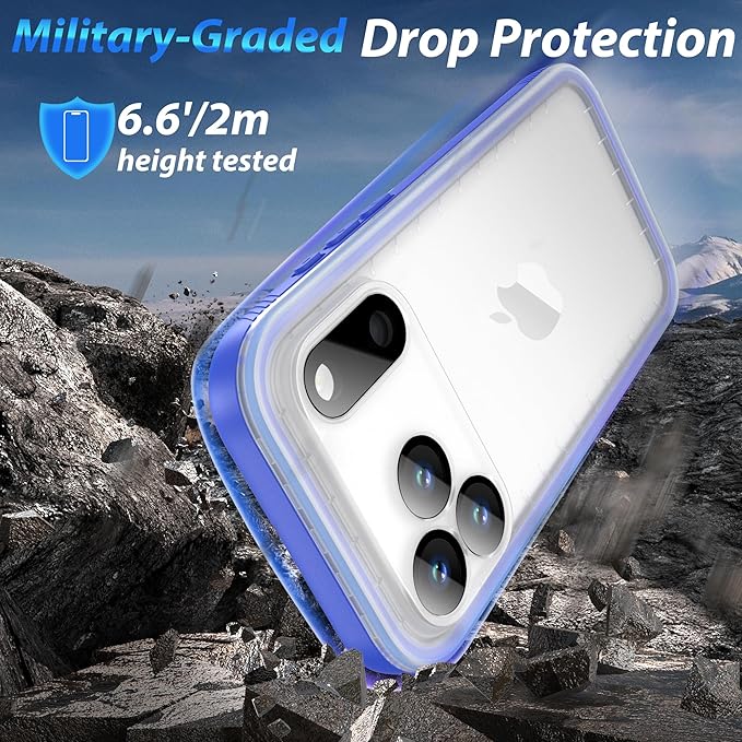 SPORTLINK for iPhone 17 Pro Case - IP68 Waterproof Military Protective Full Body Heavy Duty Shockproof 360 Sealed Dustproof with Camera Screen Protector Phone Cover for iPhone 17 Pro 6.3" Blue