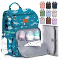 PILLANI Baby Diaper Bag Backpack - Large Waterproof Travel Diaper Bag for Boys & Girls, 16 Organizer Pockets with Changing Pad, Insulated Bottle Pockets & Stroller Straps, Baby Shower Gifts, Dinosaur
