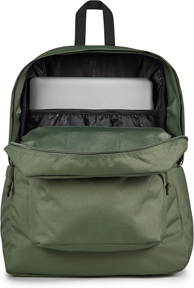 JanSport SuperBreak Plus Backpack with Padded 15-inch Laptop Sleeve and Integrated Bottle Pocket - Spacious and Durable Daypack for Work and Travel - Cargo Green