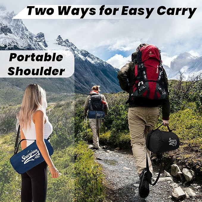 Waterproof Outdoor Blanket 92”X 60” Packable, Stadium Blankets for Camping with Sherpa Fleece Lining, Large Windproof Emergency Throw Mat for Garss Picnic Hiking Road Trip, Machine Washable, Navy