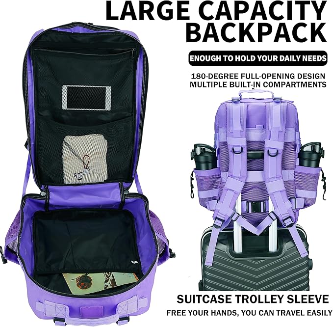 Military Tactical Backpack 45L/25L 3 Day Assault Pack Molle Daypack Hiking Backpack for Men and Women