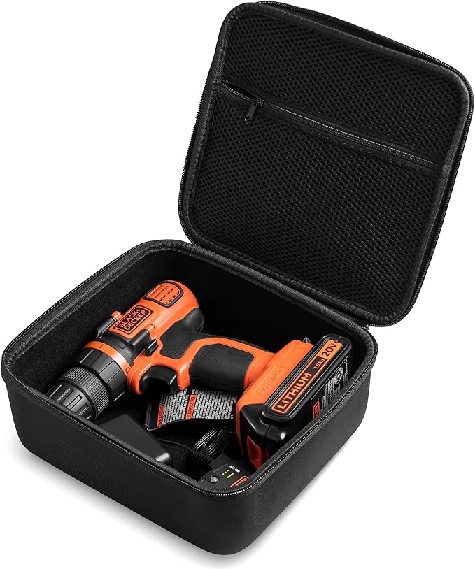 caseling Hard EVA Tool Organizer – 8.67" x 7.8" x 3.5" Protective Travel Case for Black+Decker Drill & Electronics, Black