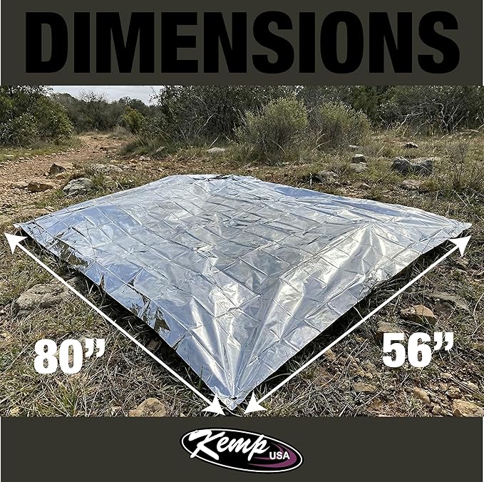 Kemp USA Emergency Mylar Blanket Pack of 25 Lightweight Thermal Reflective Survival Blanket First Aid Disaster Preparedness Camping Vehicle Bug Out Bag Emergency Supply Gear