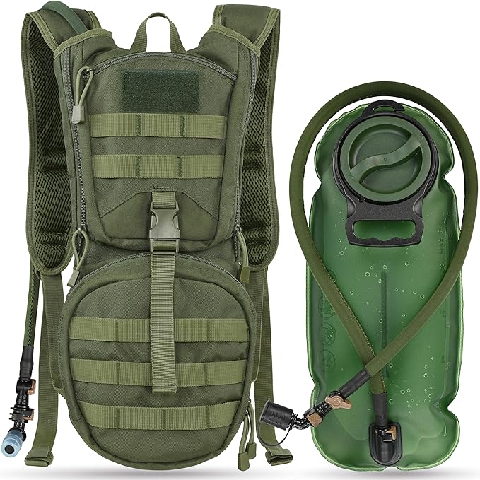 MARCHWAY Tactical Molle Hydration Pack Backpack with 3L TPU Water Bladder, Military Daypack for Cycling, Hiking, Running, Climbing, Hunting, Biking