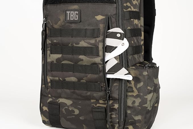 Tactical Baby Gear Daypack Tactical Diaper Bag Backpack for Dads - MOLLE compatible, Built-in Changing Mat, Stroller Straps (Multicam Black 4th Gen)