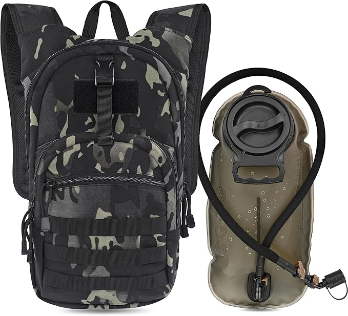 MARCHWAY Tactical Molle Hydration Pack with 2.5L TPU Water Bladder, Low-Profile Organized Military Backpack for Hiking, Cycling, Backpacking, Hunting, Running