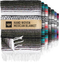 Hydration Nation Authentic Extra Large Mexican Blanket - 70"x50" Handwoven Yoga, Serape, Artisanal Falsa - Camping, Picnic, Outdoor (Military Green)