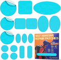 Down Jacket Repair Patch Kit, Outdoor Gear Tenacious Repair Tape, Self Adhesive Fabric Patches for Clothes, Waterproof Ripstop Nylon Fabric Patch for Puffer Jacket, Coat, Tent (18 Pcs, Light Blue)