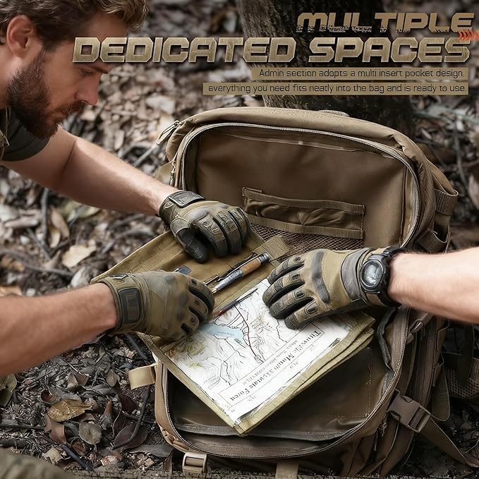 GORELAX Tactical Map Case - Military-Grade Army Gear for Land Navigation Kit, Waterproof TPU with Rapid-Access Window & MOLLE, US Flag Patch Included