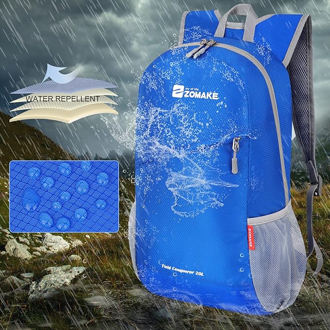 ZOMAKE Lightweight Packable Backpack,Foldable Backpacks Small Daypack for Hiking Water Resistant Day Bag for Travel(Dark Blue)