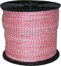 T.W Evans Cordage 27-307 1/4-Inch by 1000-Feet Hollow Braid Polypro Rope, Red and White