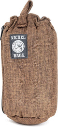 Nickel Bags Padded Drawstring Duffle Tube, Hemp Protective Sling Bag with Soft Velour Interior, Breakable-Safe Storage for Glass & Gear, Durable Zipper & Strap (8 Inch, Brown)