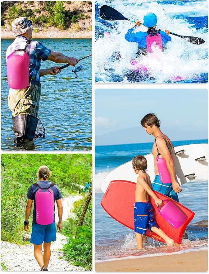 HEETA Waterproof Dry Bag for Women Men, 5L/10L/20L/30L/40L Roll Top Lightweight Dry Storage Bag Backpack with Emergency Whistle for Travel, Kayaking, Boating, Camping, Beach, Cruise Ship Essentials